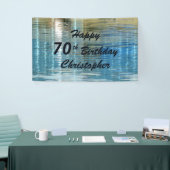 Banderoles Nom 70e anniversaire de fête Blue Réflexion dans l (Salon professionnel)