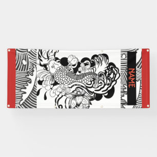 BANDEROLES NOM CUSTOMISÉ PAR POISSONS JAPONAIS EXTÉRIEURS D