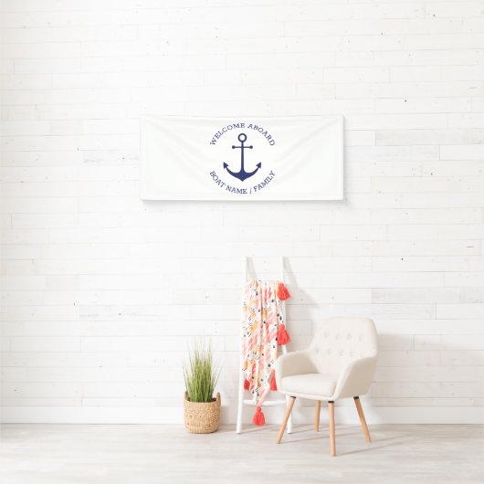 Banderoles Nom de bateau personnalisé Bienvenue à bord de l'a (En situation)