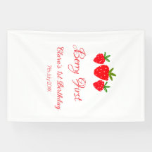 nom de fraise rouge 1er anniversaire stylis