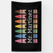 Banderoles Nom de l'enseignant Crayon personnalisé Cute Back (Vertical)