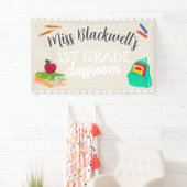 Banderoles Nom de l'enseignant écrit à la main personnalisé S (En situation)