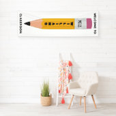 Banderoles Nom de l'enseignant Pencil Classroom Welcome Banne (En situation)