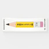 Banderoles Nom de l'enseignant Pencil Classroom Welcome Banne (Horizontal)