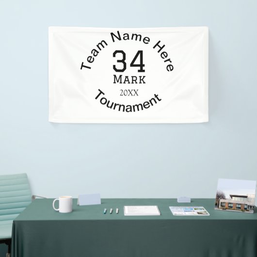 Banderoles Nom de l'équipe ici ajouter nom tournoi année text (Salon professionnel)