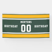 Banderoles Nom de l'équipe sportive Numéro Vert Or Blanc Anni (Horizontal)