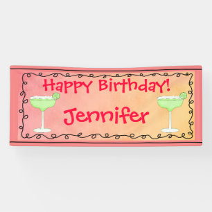 Banderoles Nom de margarita de joyeux anniversaire