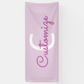 Banderoles Nom de script & monogramme | Magenta & Violet clai (Vertical)