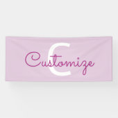 Banderoles Nom de script & monogramme | Magenta & Violet clai (Horizontal)