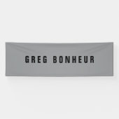 Banderoles Nom de style moderne | Gris et noir (Horizontal)