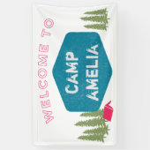 Banderoles Nom du camp personnalisé unique Anniversaire Fête  (Vertical)