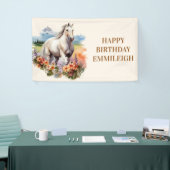 Banderoles Nom du cheval blanc Anniversaire équestre (Salon professionnel)