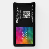 Banderoles Nom du logo de l'entreprise Code QR Modèle élégant (Verticale)