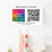 Banderoles Nom du logo personnalisé QR Code Elegant White Bus (En situation)