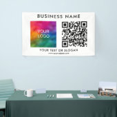 Banderoles Nom du logo personnalisé QR Code Elegant White Bus (Salon professionnel)