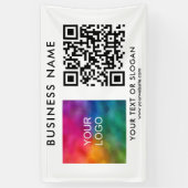 Banderoles Nom du logo personnalisé QR Code Elegant White Bus (Vertical)