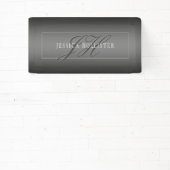 Banderoles Nom élégant et Initiales monogrammes | Noir et gri (Insitu)