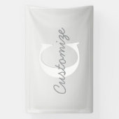 Banderoles Nom en écriture cursive ou autre texte avec monogr (Verticale)