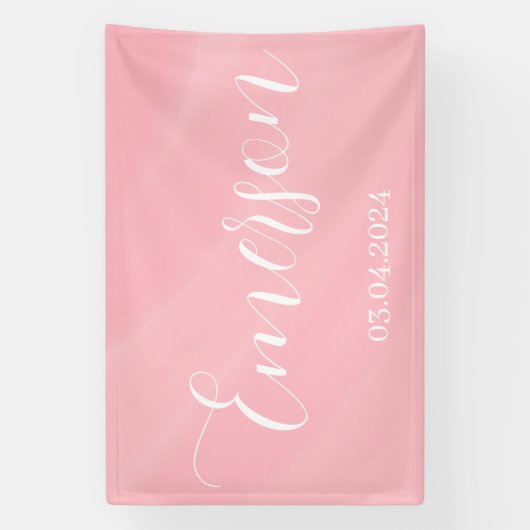 Banderoles Nom et date du bébé (Verticale)