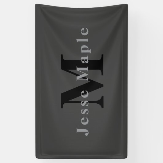 Banderoles Nom et monogramme | Dark Gray (Vertical)