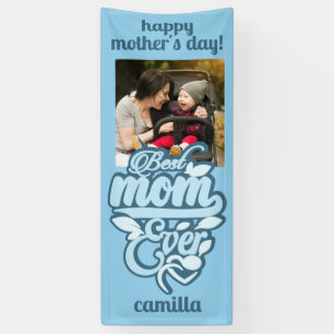 Banderoles Nom et photo personnalisés "Meilleure maman jamais