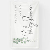 Banderoles Nom Eucalyptus Bienvenue au Baby shower (Vertical)
