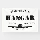 Banderoles Nom Hangar, Avion, Pilote en service, Aviation Cus (Horizontal)