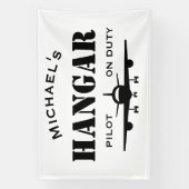 Banderoles Nom Hangar, Avion, Pilote en service, Aviation Cus (Verticale)