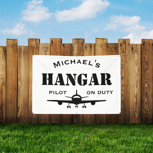 Banderoles Nom Hangar,Avion,Pilote en service,Personnalisatio