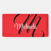 Nom initial minimaliste moderne monogramme rouge
