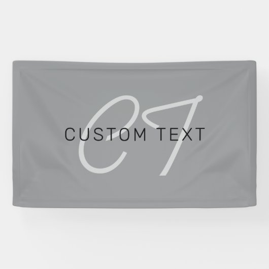 Banderoles Nom modifiable ou salutation | Noir et gris foncé (Horizontal)