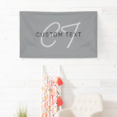 Banderoles Nom ou salutation modifiable | Gris noir et foncé (En situation)