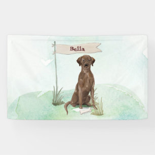 Banderoles Nom personnalisé Chocolat Lab Animal de compagnie