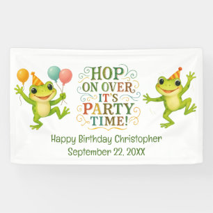 Banderoles Nom personnalisé Date Frog Boys Toddler Anniversai