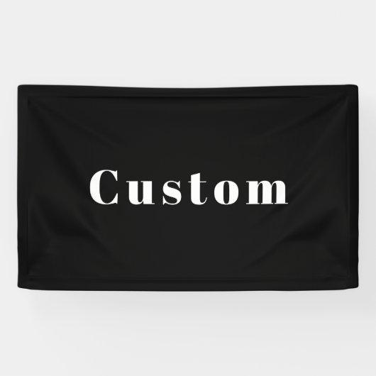 Banderoles Nom personnalisé élégant ou autre texte | Noir & B (Horizontal)