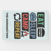 Banderoles Nom personnalisé et camping de couleur (Horizontal)