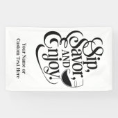 Banderoles Nom personnalisé / Texte Sip, Savourez, Profitez (Horizontal)