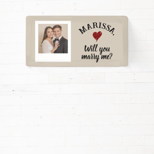 Banderoles Nom photo personnalisé Voulez-vous me marier propo (Insitu)