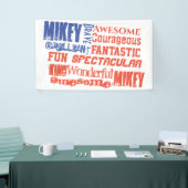 Banderoles Nom Rouge Blanc Et Bleu Américain Drapeau (Salon professionnel)