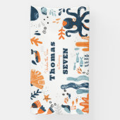 Banderoles Nordic Under the Sea anniversaire de enfant (Verticale)