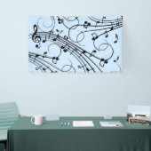 Banderoles Notes de musique fantaisie Bleu (Salon professionnel)