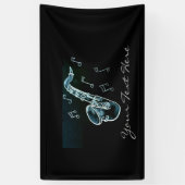 Banderoles Notes de saxophone et de musique (Vertical)