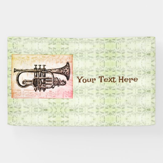 Banderoles Notes de trompette et de musique (Horizontal)