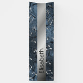 Banderoles notes élégantes de musique argentée dans une banni (Vertical)