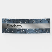 Banderoles notes élégantes de musique argentée dans une banni (Horizontal)