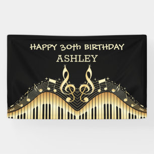 Banderoles Notes Or Et Claviers