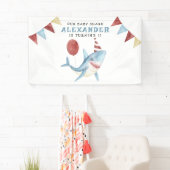 Banderoles Notre Bébé Requin 1er Anniversaire sous la mer (En situation)