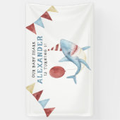 Banderoles Notre Bébé Requin 1er Anniversaire sous la mer (Vertical)