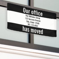 Notre bureau a déménagé Faire-part noir et blanc