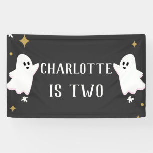 Banderoles Notre petit Boo tourne à deux photos d'anniversair